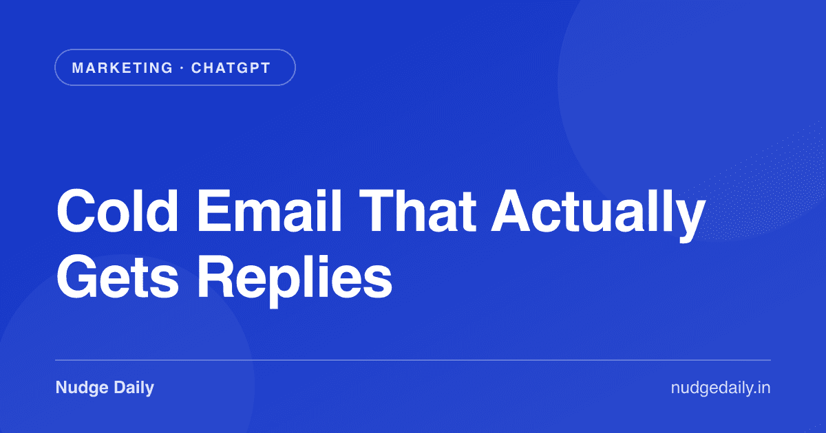 Cold Email That Actually Gets Replies