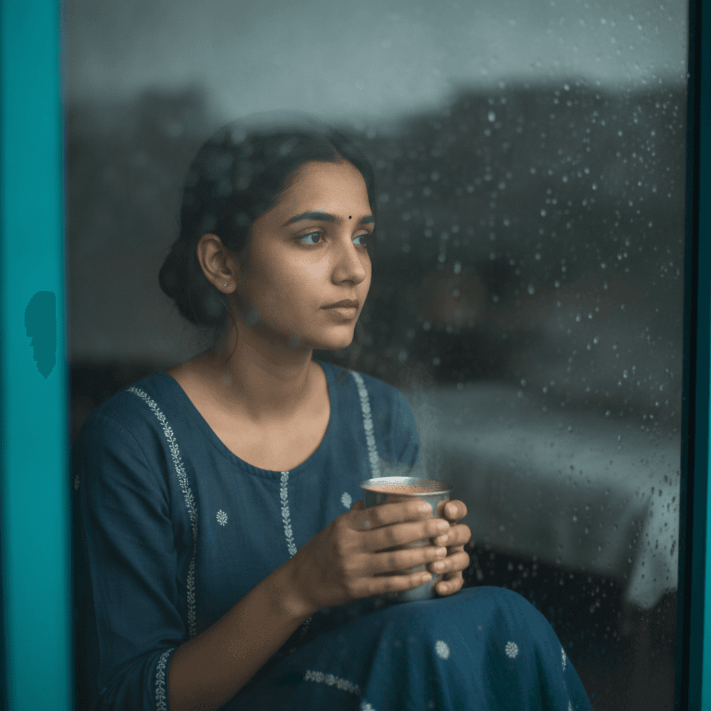 Monsoon Window Portrait Prompt sample image made with AI